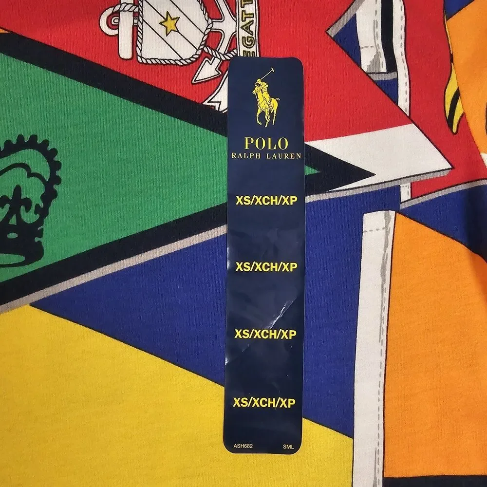 Polo Ralph Lauren Burgee Flag Print Pajama Shirt NWT XS Yacht Club RLYC Tee Top